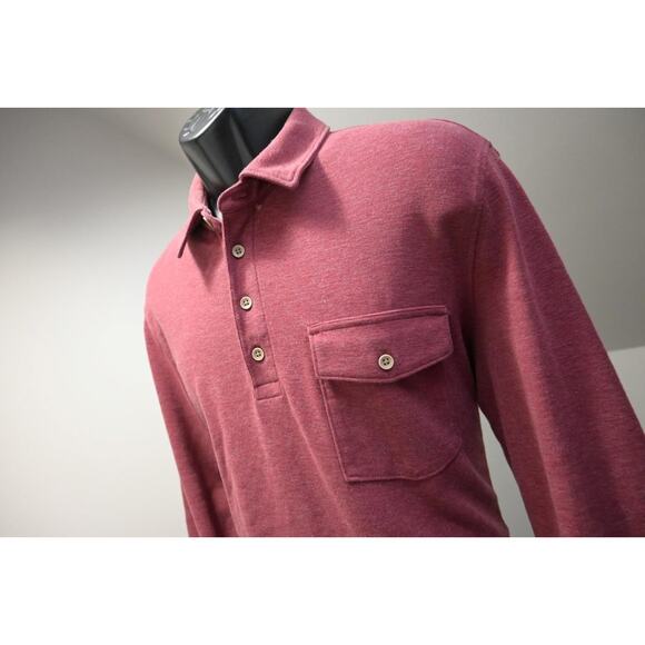 Untuckit Golf Polo Performance Long Sleeve Dark Red Shirt Mens Size Large - Picture 1 of 10